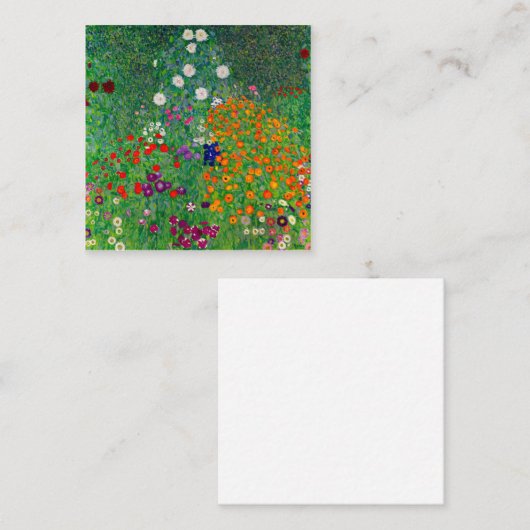 Cottage Garden Gustav Klimt Vierkante Visitekaartje (Voorkant / Achterkant)