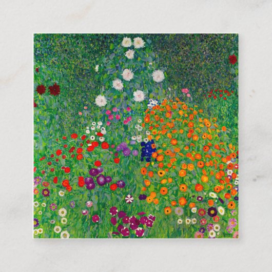 Cottage Garden Gustav Klimt Vierkante Visitekaartje (Voorkant)