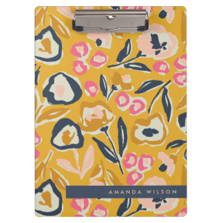 Cottage Garden Hand-Drawn Bold Inky Floral Pattern Klembord