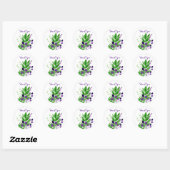 Cottage Garden Leaves Wedding Ronde Sticker (Vel)