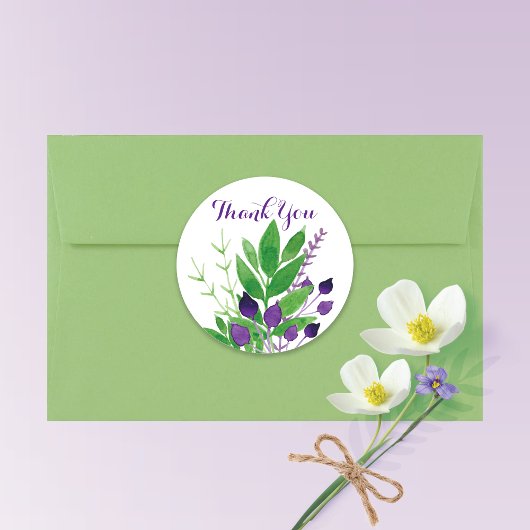 Cottage Garden Leaves Wedding Ronde Sticker