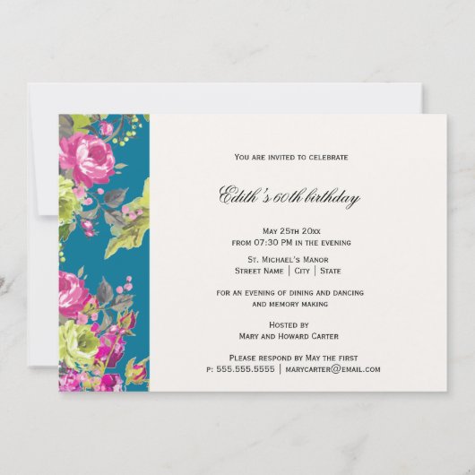 Cottage Garden Liberty Style | partijuitnodiging Kaart (Achterkant)