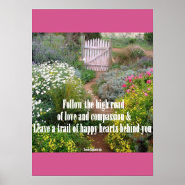 Cottage Garden Love Floral Flowers Poster