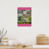 Cottage Garden Love Floral Flowers Poster (Keuken)