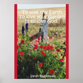 Cottage Garden Love God Floral Flowers Poster