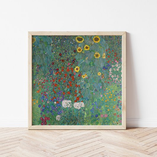 Cottage Garden met Zonnebloemen | Gustav Klimt Poster