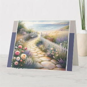 Cottage Garden Path naar het Zee Bedankkaart