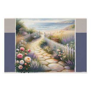 Cottage Garden Path naar het Zee Perfect Poster