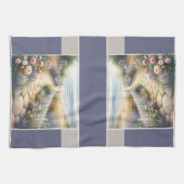 Cottage Garden Path naar het Zee Theedoek (Horizontaal)