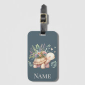 Cottage Garden Schildpad Waterverf Bagagelabel (Voorkant (verticaal))