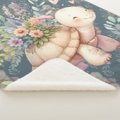 Cottage Garden Schildpad Waterverf Sherpa Deken (3/4)