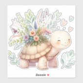 Cottage Garden Schildpad Waterverf Sticker (Vel)