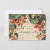 Cottage Garden Strawberry Bridal Shower Bedankkaart (Voorkant)