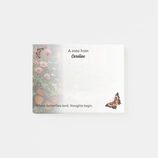 Cottage Garden · Vlinders en bloemen Post-it® Notes (Voorkant)