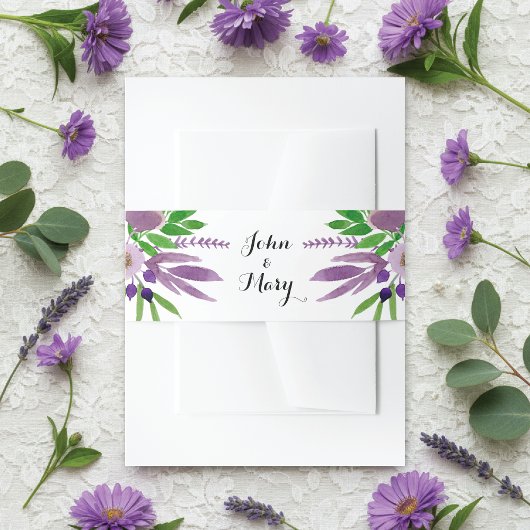 Cottage Garden Waterverf Wedding Uitnodigingen Wikkel