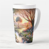 Cottage Gardentbeek bij zonsondergang Latte Mok (Rechterhoek)