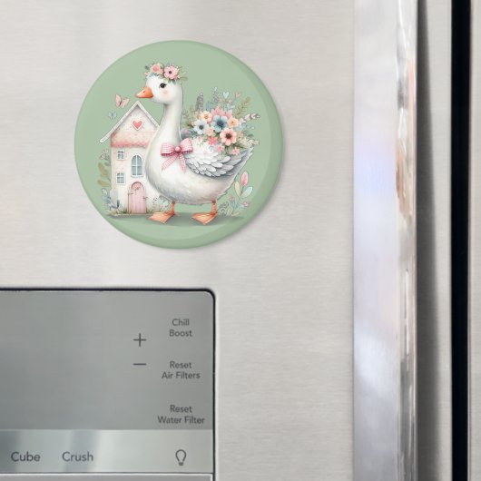 Cottage Goose Floral House Scene Magneet (Insitu (Koelkast))