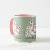 Cottage Goose Floral House Scene Mok (Voorkant links)