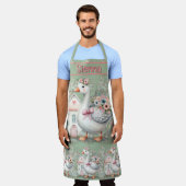 Cottage Goose Floral House Scene Schort (Gedragen)