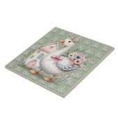 Cottage Goose Floral House Scene Tegeltje (Zijkant)