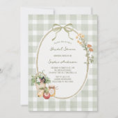 Cottage Green Gingham Vrijgezellenfeest Kaart (Voorkant)