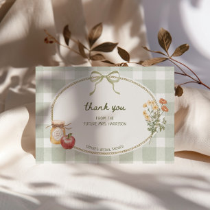 Cottage Groen Lint Kader Bruidsdouche Bedankkaart