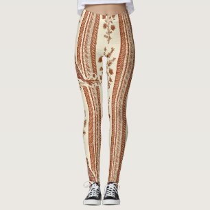 Cottage Hen Toile Terracotta Bloempatroon Leggings