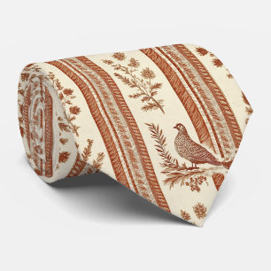 Cottage Hen Toile Terracotta Bloempatroon Stropdas