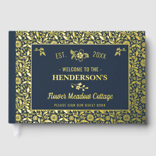 Cottage House Custom Vakantiehuis Gold Floral Gastenboek