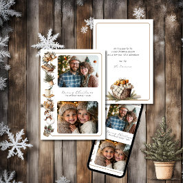 Cottage Hygge Twee Foto Kerst Kaart