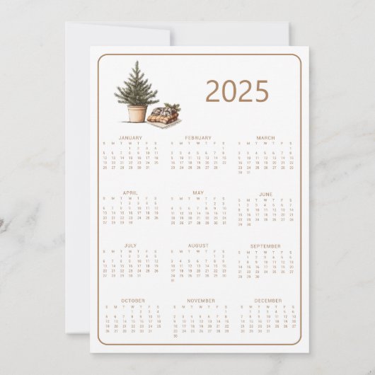 Cottage Hygge Twee Fotokalender Kerstmis Feestdagenkaart (Achterkant)