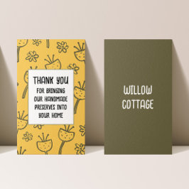 cottage jam en conserven dank u visitekaartje