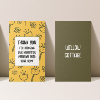 cottage jam en conserven dank u visitekaartje