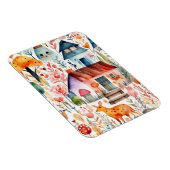 Cottage kern bloemenlandschap dieren huizen magneet (Rechterzijde)