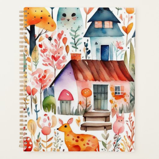 Cottage kern bloemenlandschap dieren huizen planner (Voorkant)