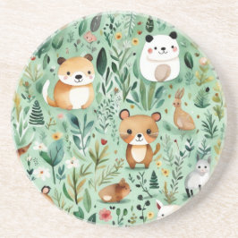 Cottage kern bloemenlandschap groen decor zandsteen onderzetter