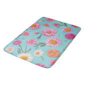 Cottage kern bloemenwitte madeliefjes roze bloemen badmat (Gekanteld)