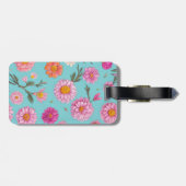 Cottage kern bloemenwitte madeliefjes roze bloemen bagagelabel (Achterkant horizontaal)