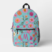 Cottage kern bloemenwitte madeliefjes roze bloemen bedrukte rugzak (Voorkant)
