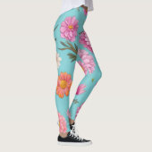 Cottage kern bloemenwitte madeliefjes roze bloemen leggings (Rechts)