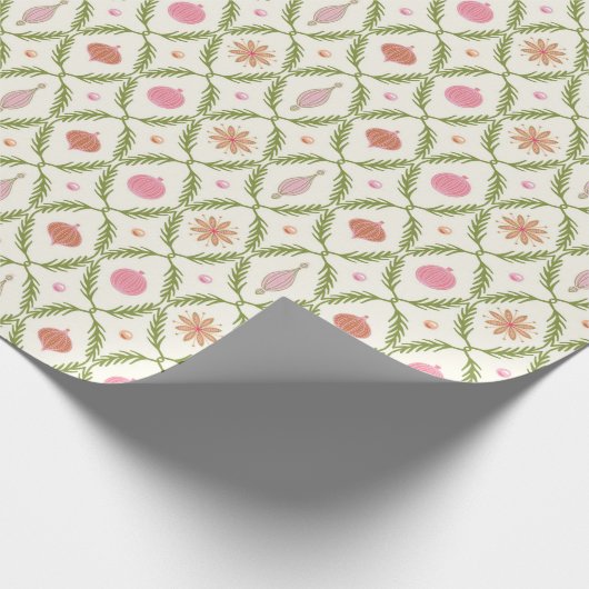  Cottage Kerst Ornamenten Wrapping Papier (Hoek)