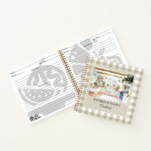 Cottage Kitchen Olive Green Gingham Family Recipe Notitieboek (Binnen)