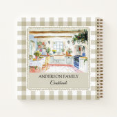 Cottage Kitchen Olive Green Gingham Family Recipe Notitieboek (Achterkant)