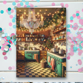 Cottage Kitsch Vakantie Retro Kerstmis Kaart