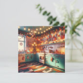 Cottage Kitsch Vakantie Retro Keuken Kerst Kaart (Staand voorkant)