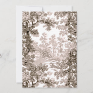  Cottage Landscape Toile-Brown & White Bedankkaart