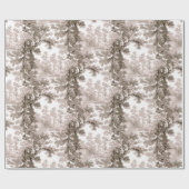 Cottage Landscape Toile-Brown & White Cadeaupapier (Vlak)