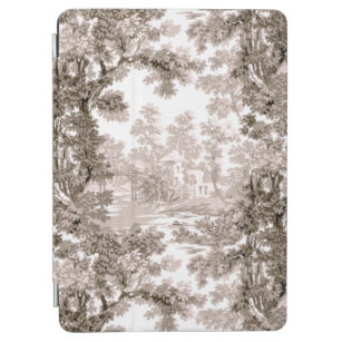  Cottage Landscape Toile-Brown & White iPad Air Cover