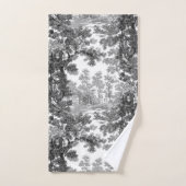 Cottage-landschap toile-Black & White Bad Handdoek (Handdoek)