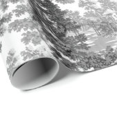  Cottage-landschap toile-Black & White Cadeaupapier (Rol Hoek)